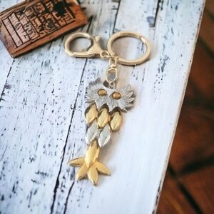 OWL Keychain |  Handcrafted | Made with New and Preloved Repurposed Jewelry